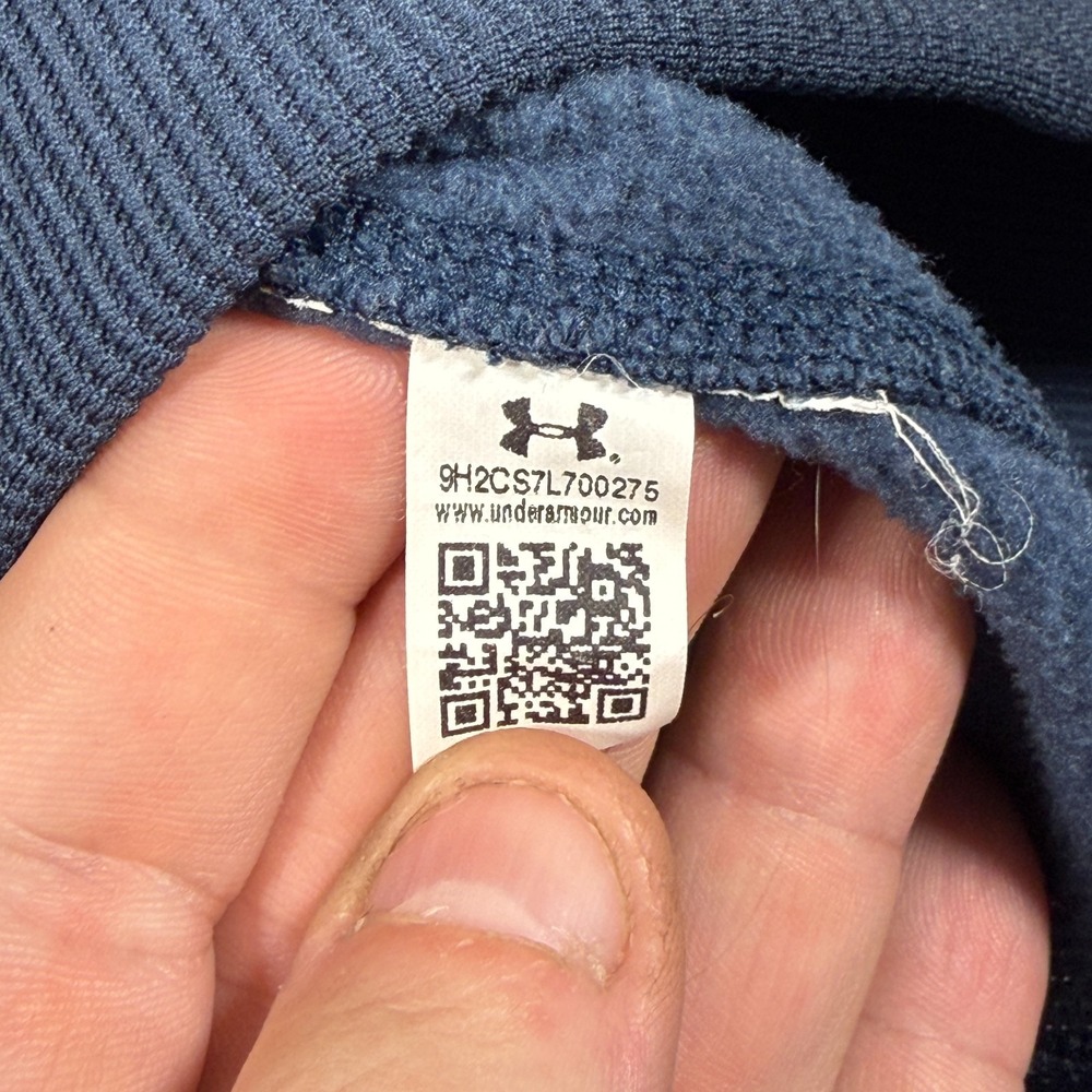 Under Armour Mens Armour Fleece Twist Quarter Zip Pullover Navy Blue XL 1373359 - Picture 5 of 5